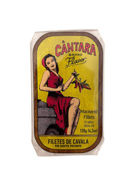 Cantara Brand Mackerel Fillets in Spicy Olive Oil - 6 Pack