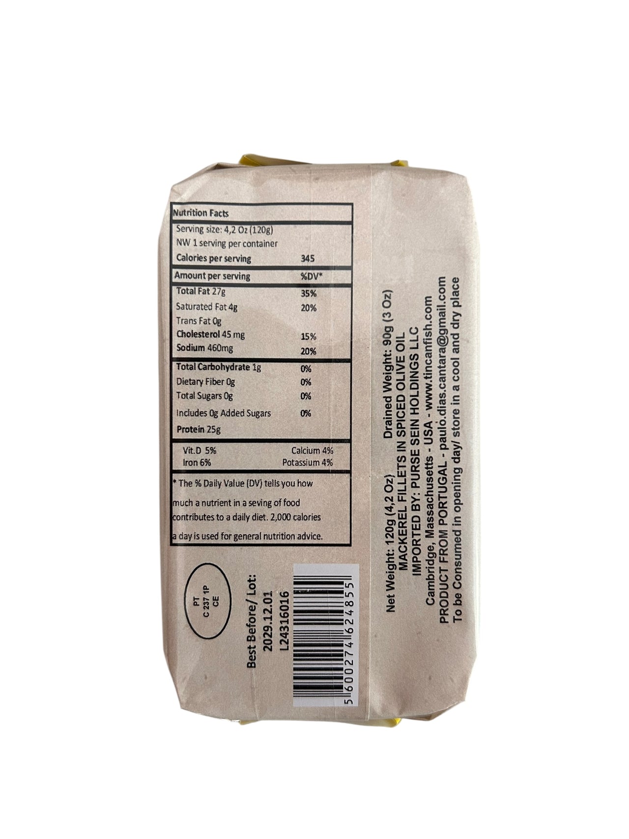 Cantara Brand Mackerel Fillets in Spicy Olive Oil - 6 Pack