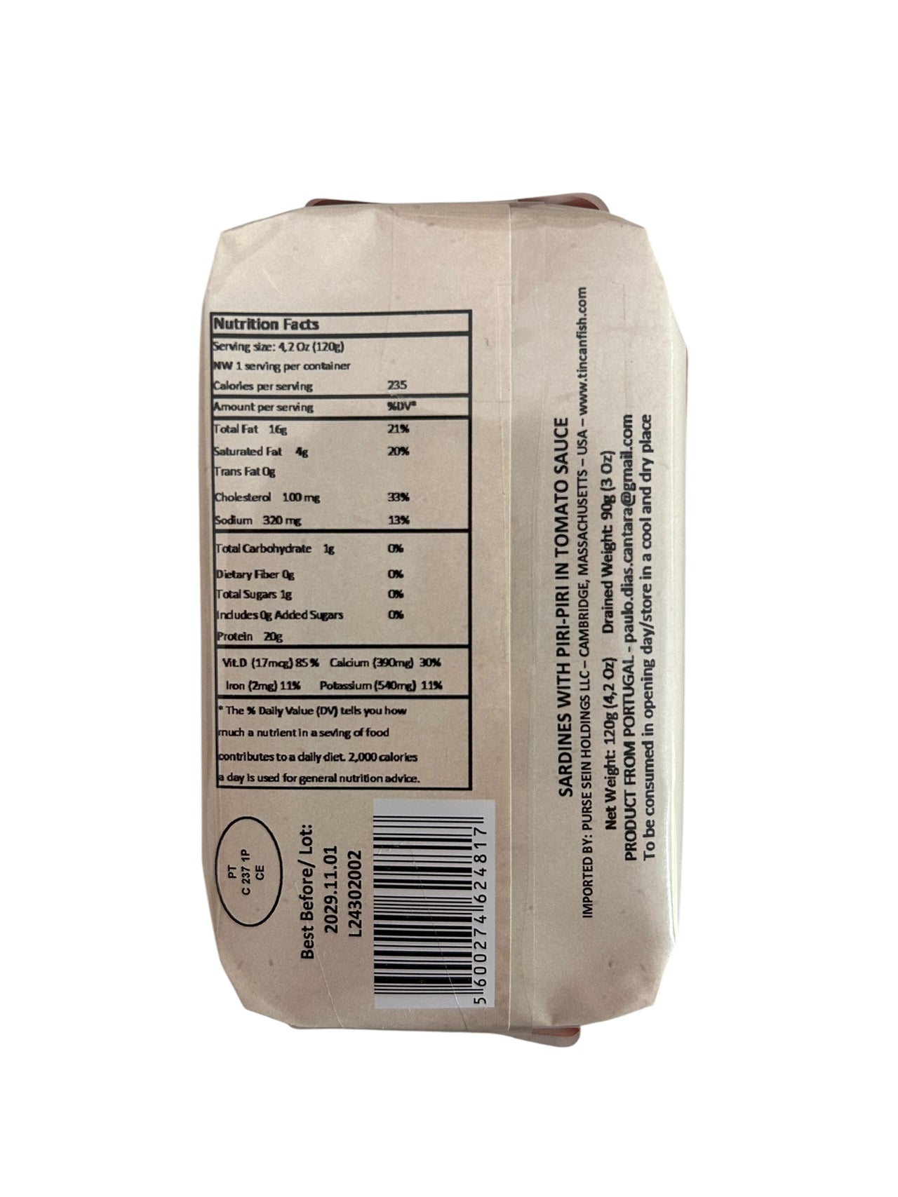 Cantara Brand Sardines in Spiced Tomato Sauce - 6 Pack