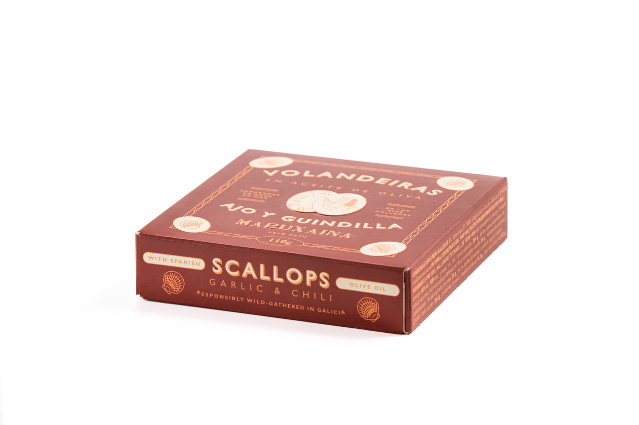 Maruxaina Scallops in Olive Oil, Garlic and Chili - 3 Pack