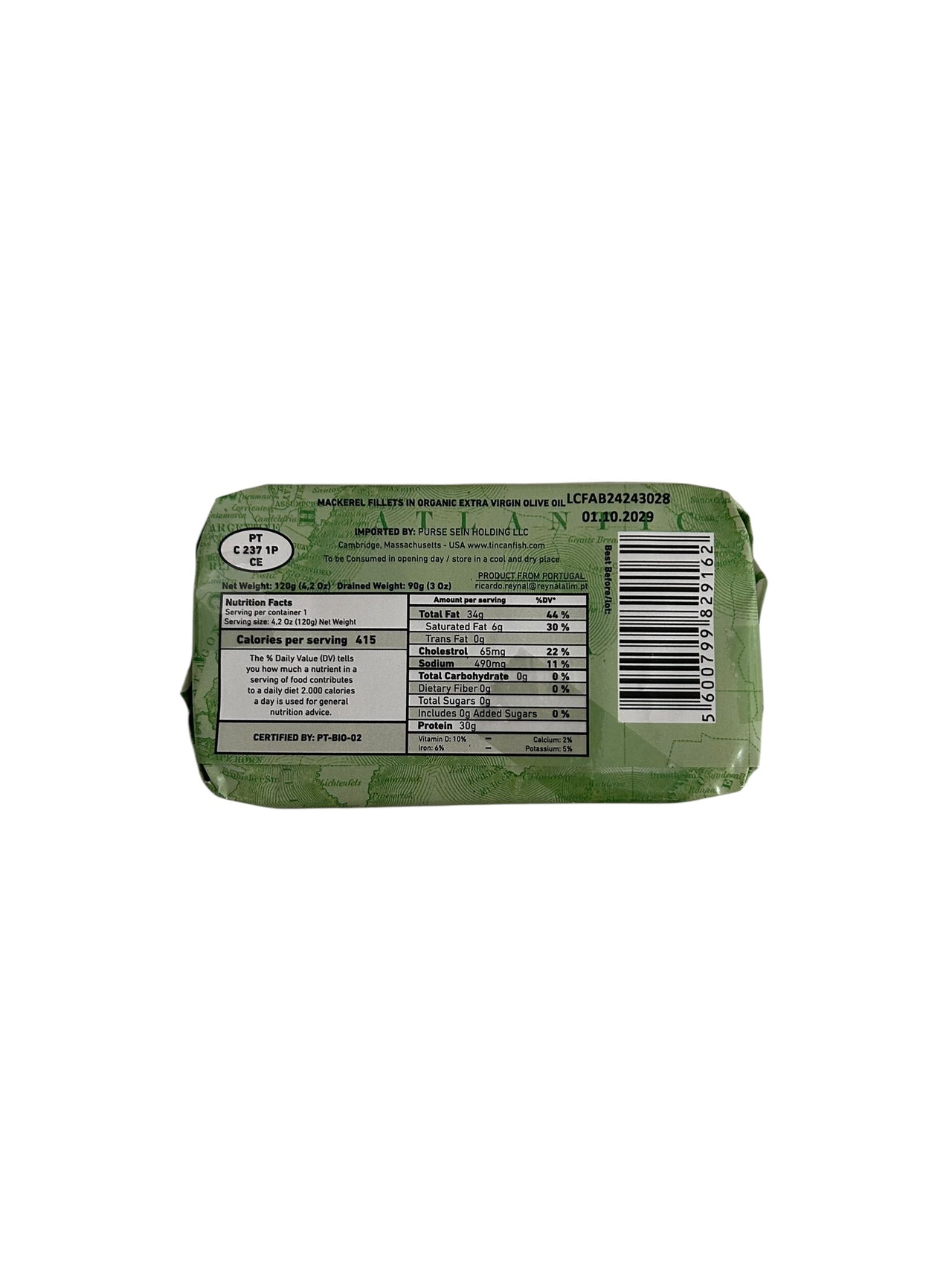 MAR Brand Mackerel Fillets in Organic EVOO - 6 Pack