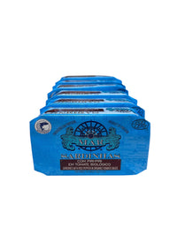 MAR Brand Sardines with Piri-Piri in Organic Tomato Sauce - 6 Pack - TinCanFish