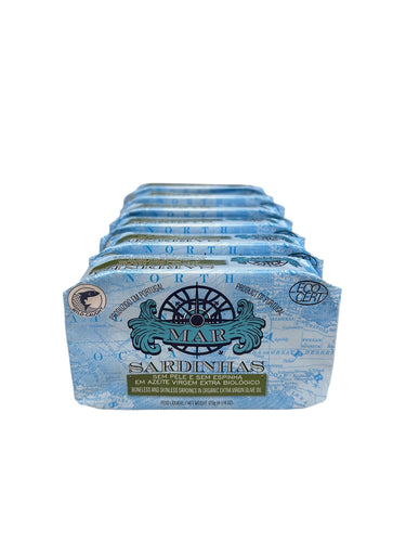 MAR Brand Skinless and Boneless Sardines in Organic EVOO - 6 Pack - TinCanFish