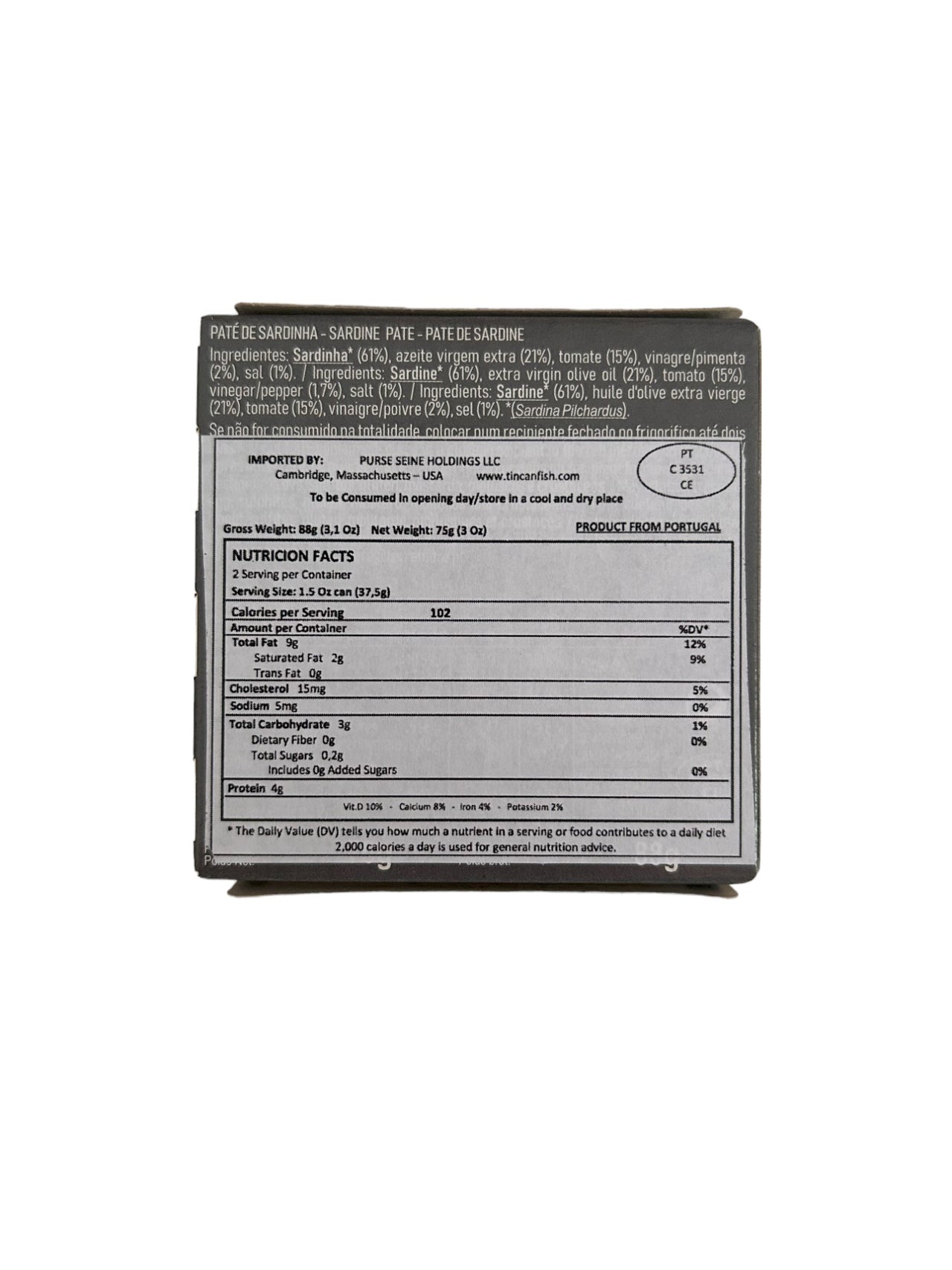 Da Rocha Sardine Pâté - 3 Pack
