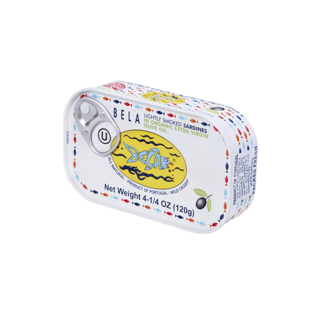 Bela Lightly Smoked Sardines in Organic Extra Virgin Olive Oil - 12 Pack - TinCanFish