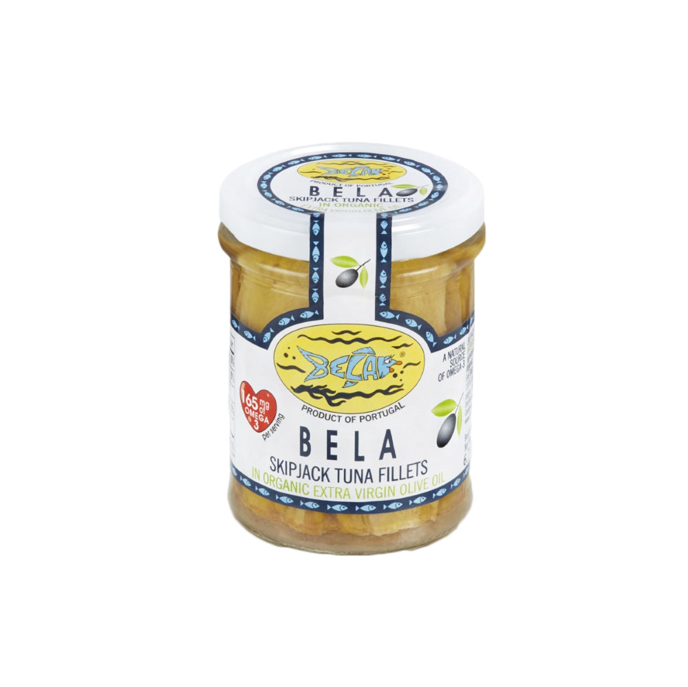 Bela Jarred Skipjack Tuna Fillets in Organic Extra Virgin Olive Oil - 6 Pack - TinCanFish