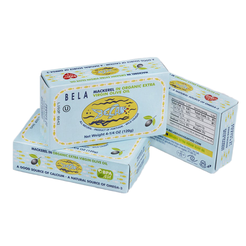 Bela Mackerel in Organic Extra Virgin Olive Oil - 12 Pack - TinCanFish