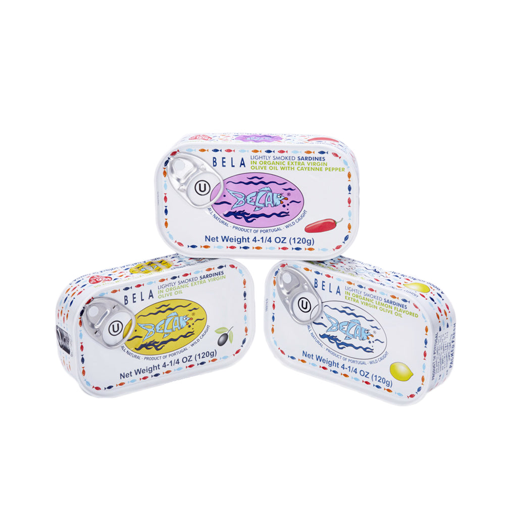 Bela Lightly Smoked Sardines in Organic Extra Virgin Olive Oil - 12 Pack - TinCanFish