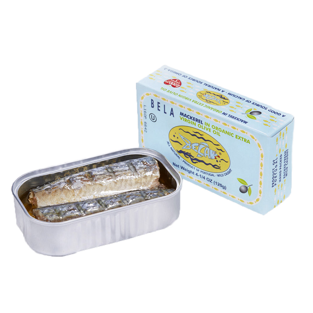 Bela Mackerel in Organic Extra Virgin Olive Oil - 12 Pack - TinCanFish