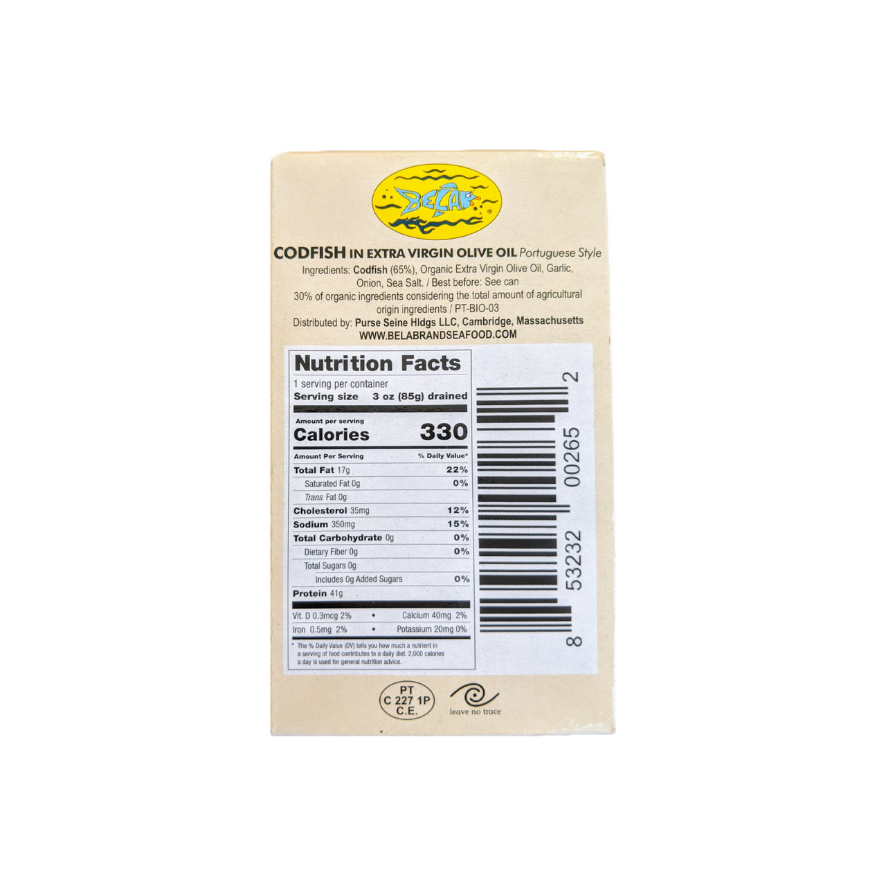 Bela Codfish in Extra Virgin Olive Oil, Portuguese Style - 6 Pack - TinCanFish