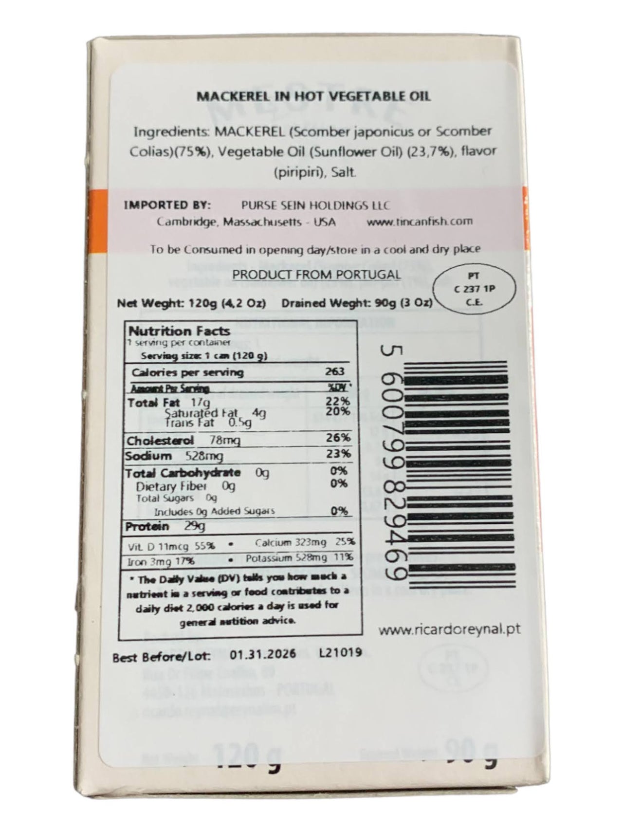 Mestre Mackerel in Spicy Vegetable Oil - 6 Pack - TinCanFish
