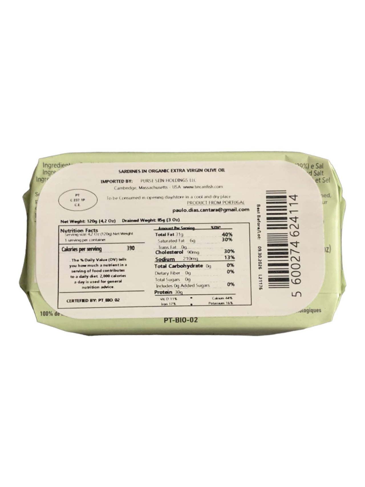 Cantara Creative Sardines in Organic EVOO - 6 Pack - TinCanFish
