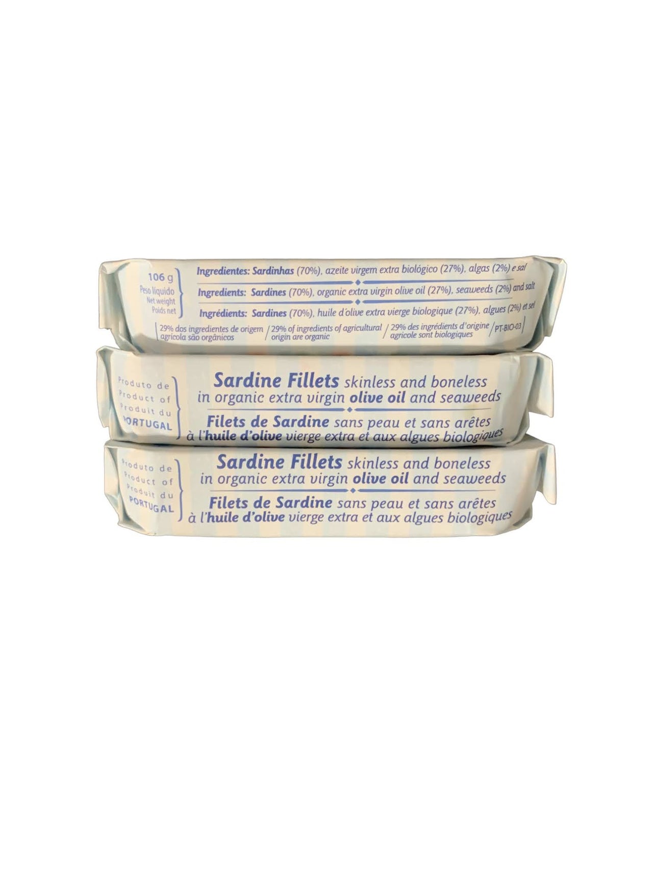 Dama Brand Sardine Fillets Skinless and Boneless in Organic EVOO and Seaweeds - 3 Pack - TinCanFish