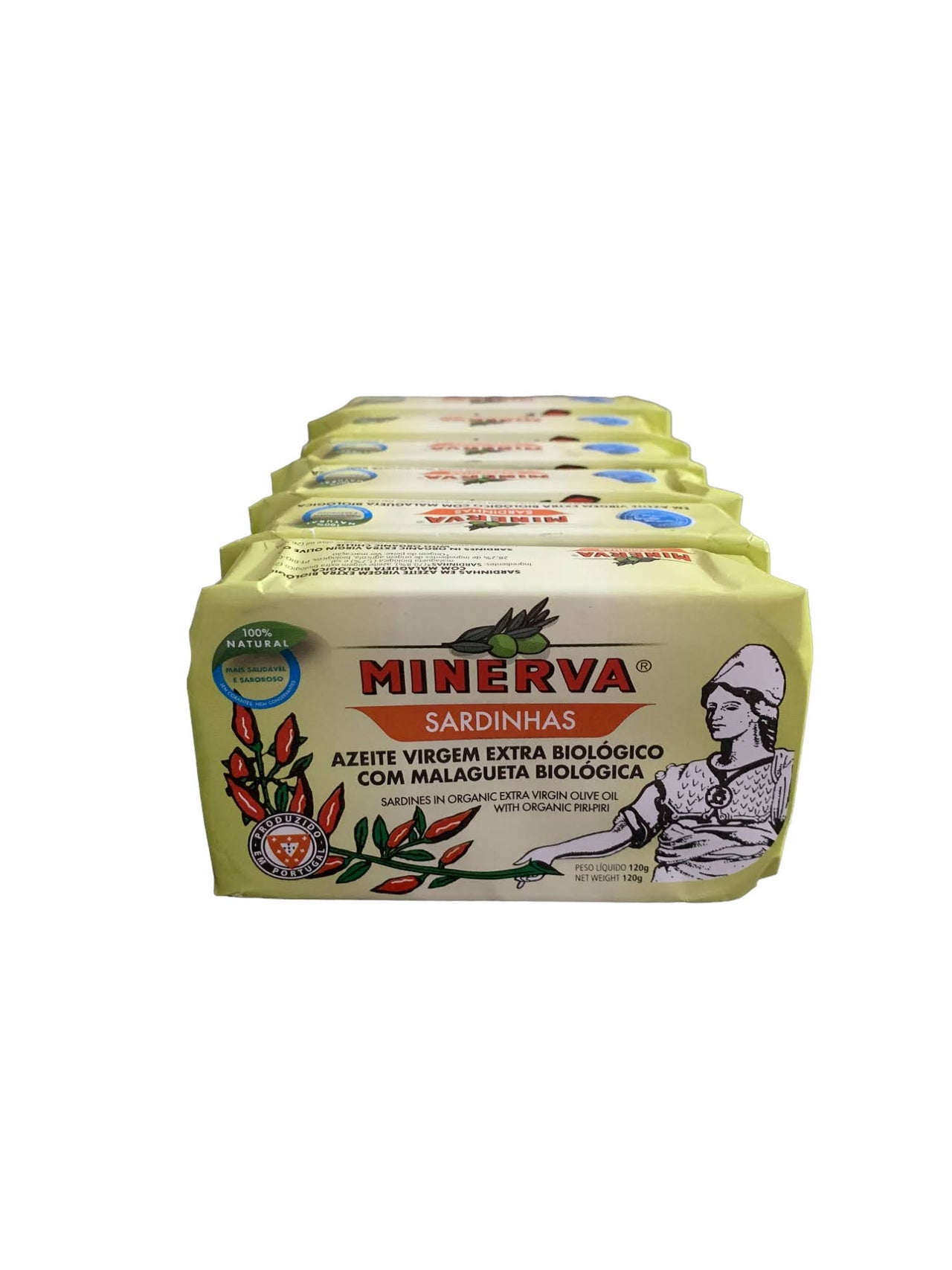 Minerva Sardines in Organic EVOO with Organic Piri-Piri  - 6 Pack - TinCanFish