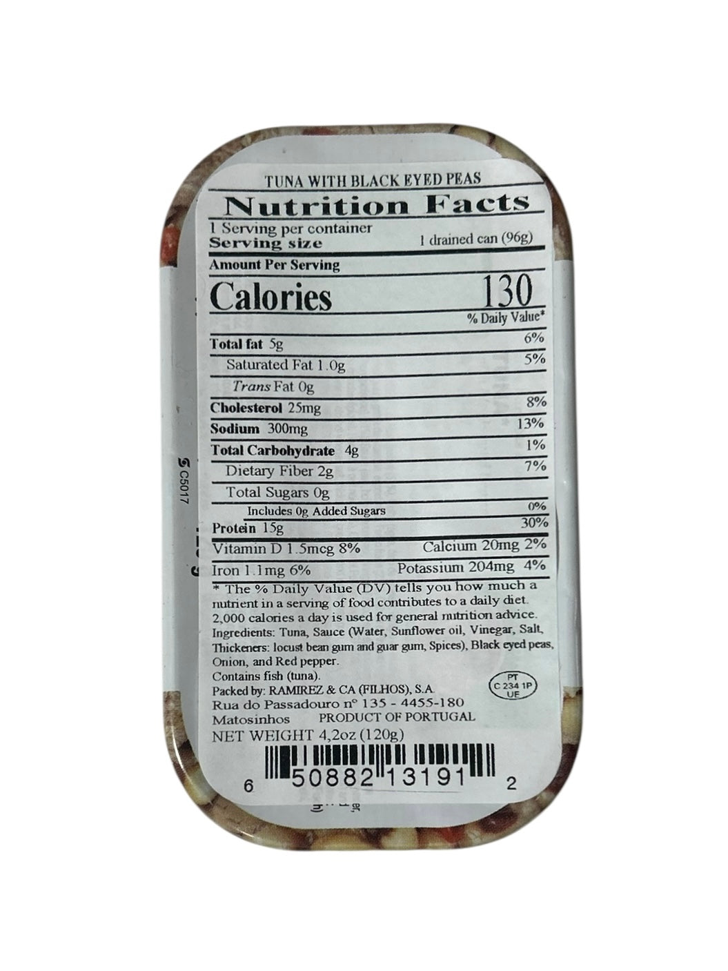 Ramirez Tuna (Solid) in Sunflower Oil with Black Eyed Peas - 3-Pack