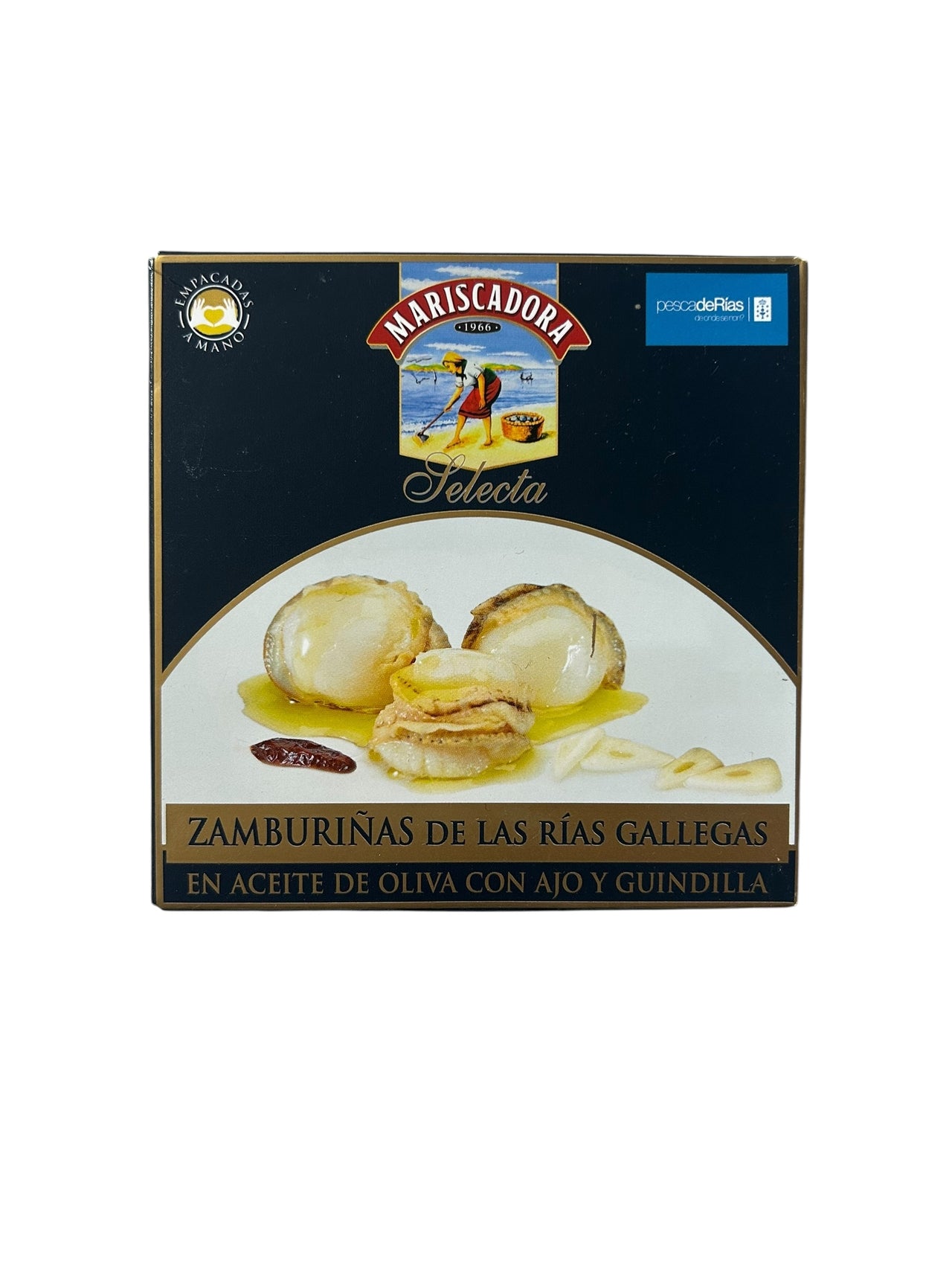Mariscadora Selecta Small Scallops in Olive Oil with Garlic and Chilli - 3-Pack