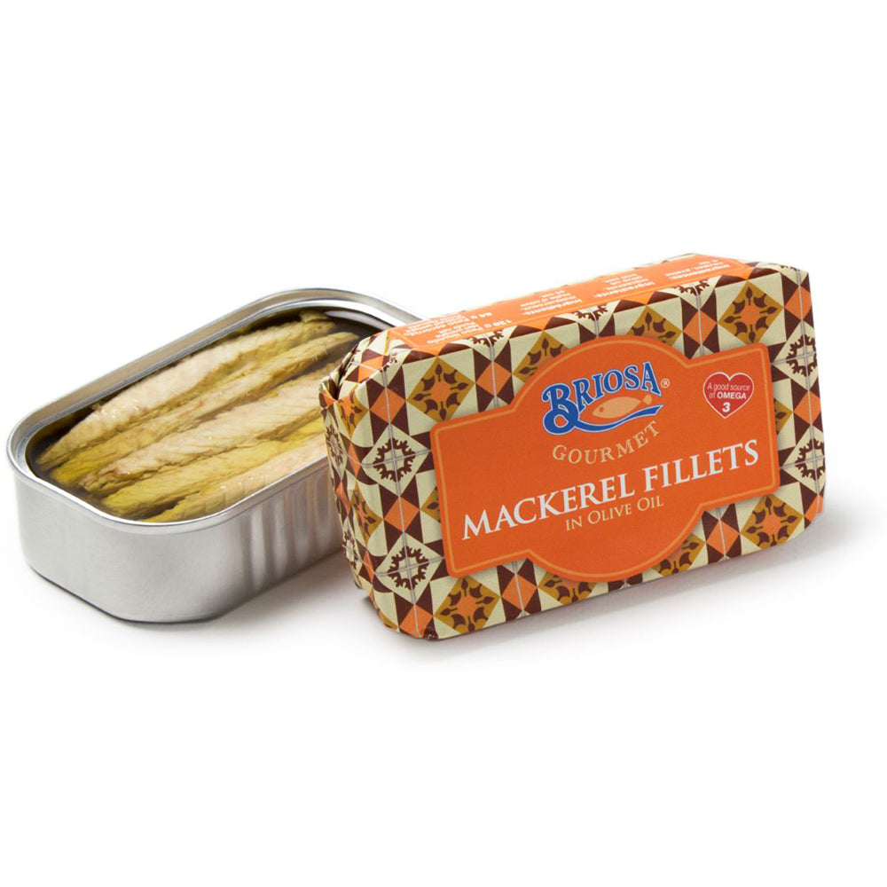 Briosa Gourmet Mackerel Fillets in Olive Oil - 12 Pack - TinCanFish