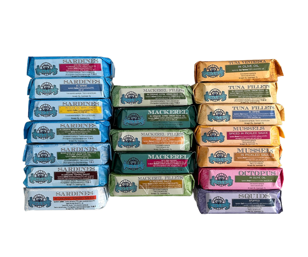 MAR Brand Assorted Sardines & Mackerel Variety Pack - 10 Pack