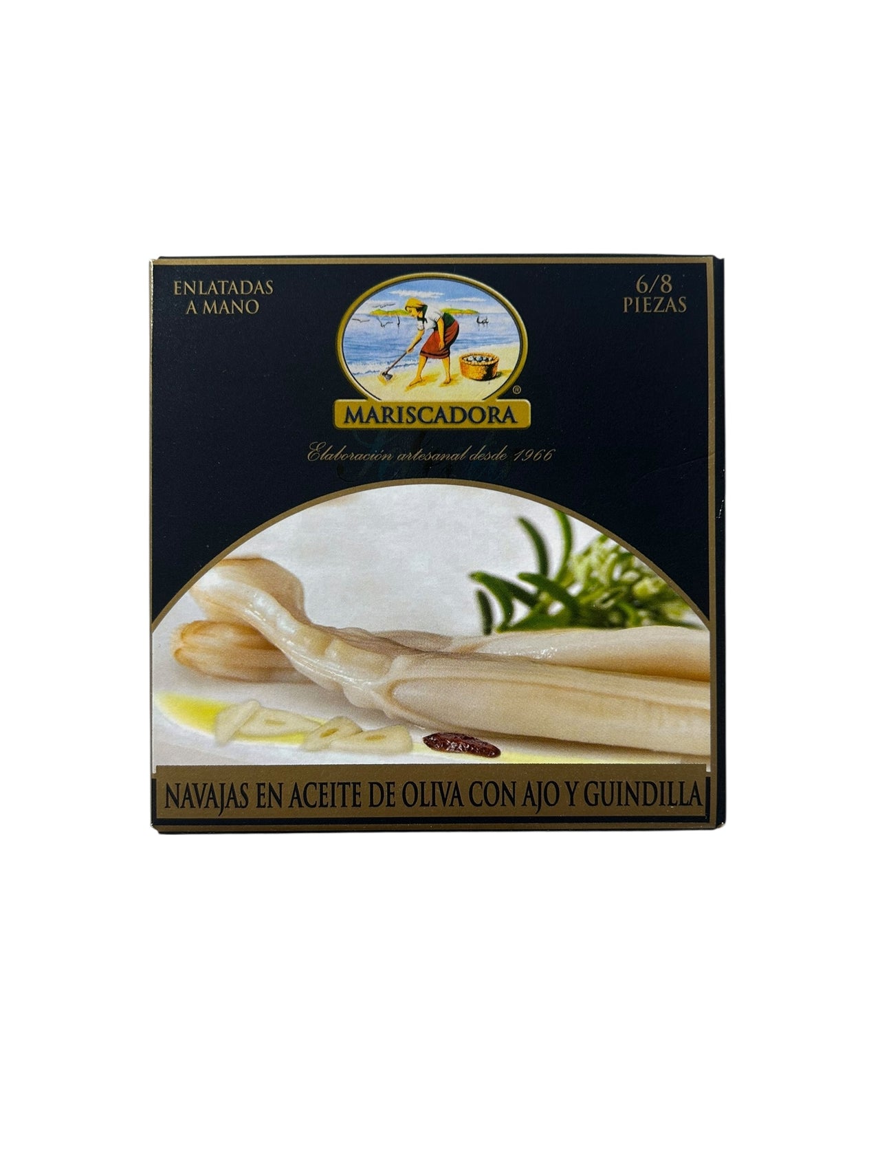 Mariscadora Select Razor Shells in Oliver Oil and Garlic and Chili - 3-Pack