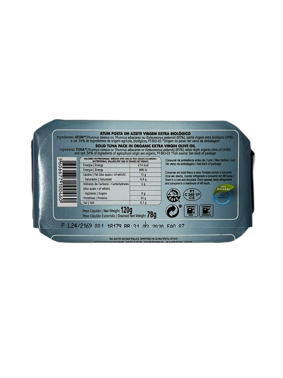Minerva Solid Pack Tuna in Organic Extra Virgin Olive Oil - 3-Pack