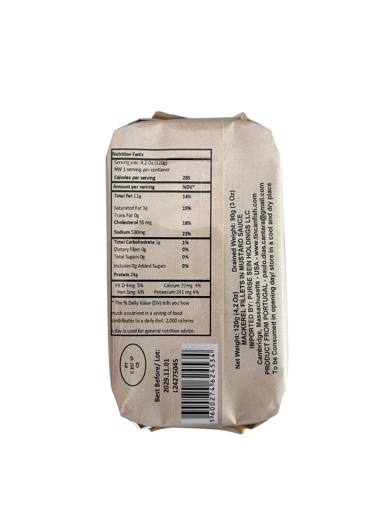 Cantara Brand Mackerel Fillets in Mustard Sauce - 6 Pack