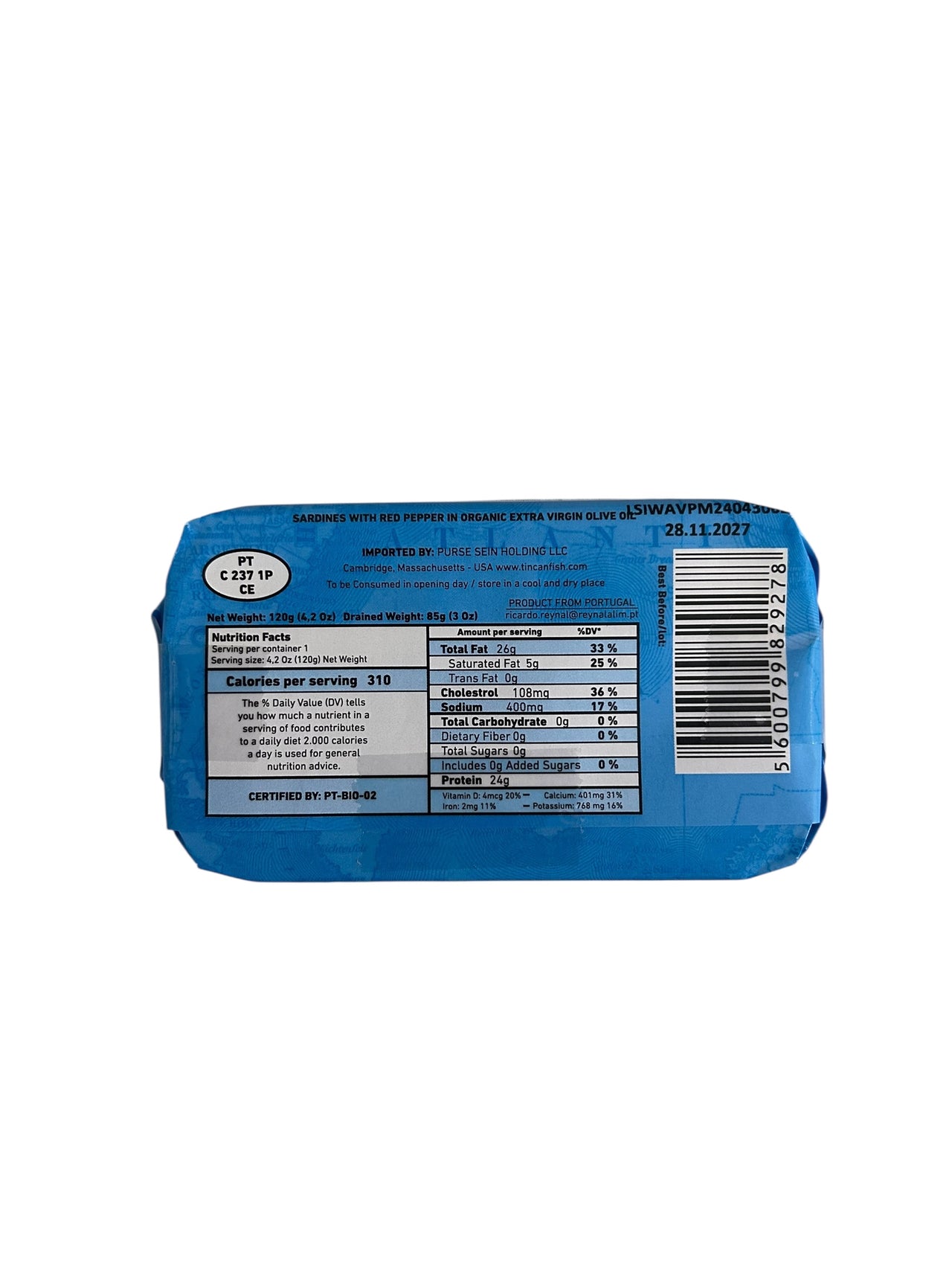 MAR Brand Sardines with Piri-Piri in Organic EVOO - 6 Pack