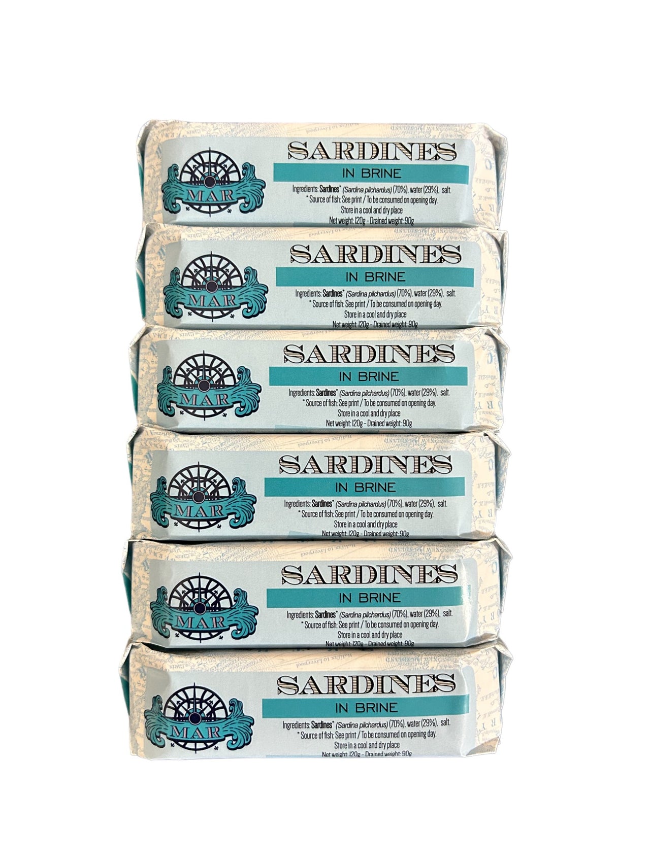 MAR Brand Sardines in Brine - 6 Pack