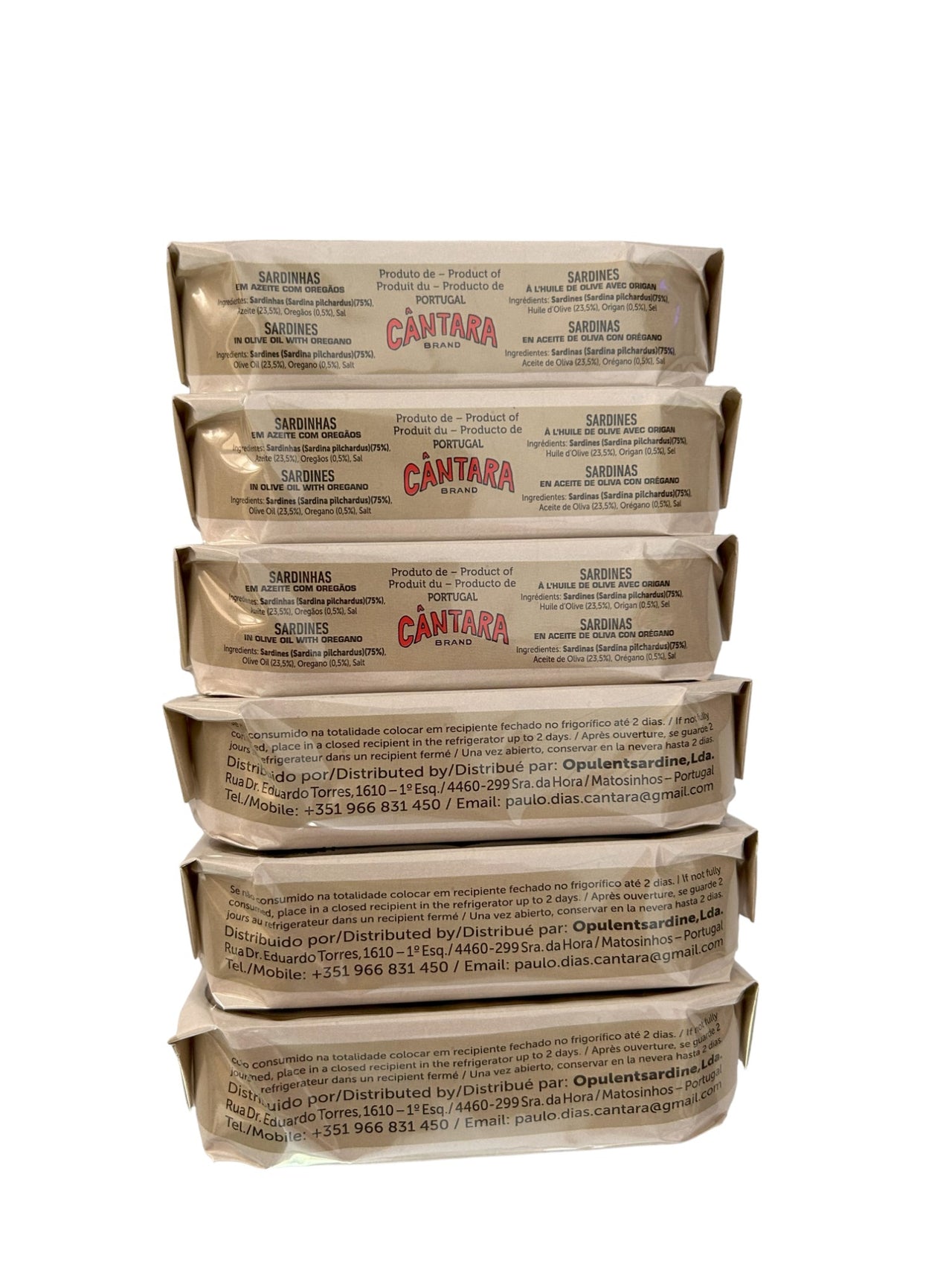 Cantara Brand Sardines in Olive Oil with Oregano - 6 Pack