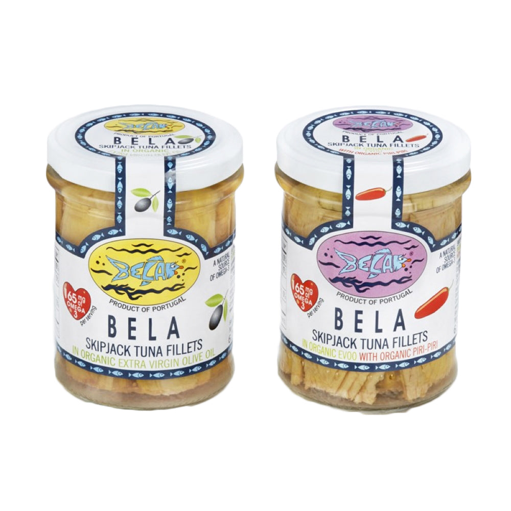 Bela Jarred Skipjack Tuna Fillets in Organic Extra Virgin Olive Oil - 6 Pack - TinCanFish