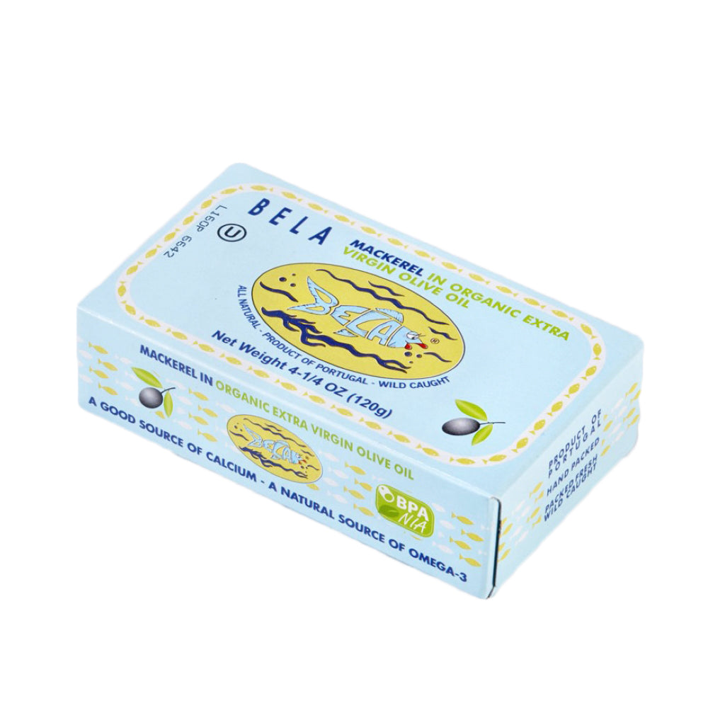 Bela Mackerel in Organic Extra Virgin Olive Oil - 12 Pack - TinCanFish