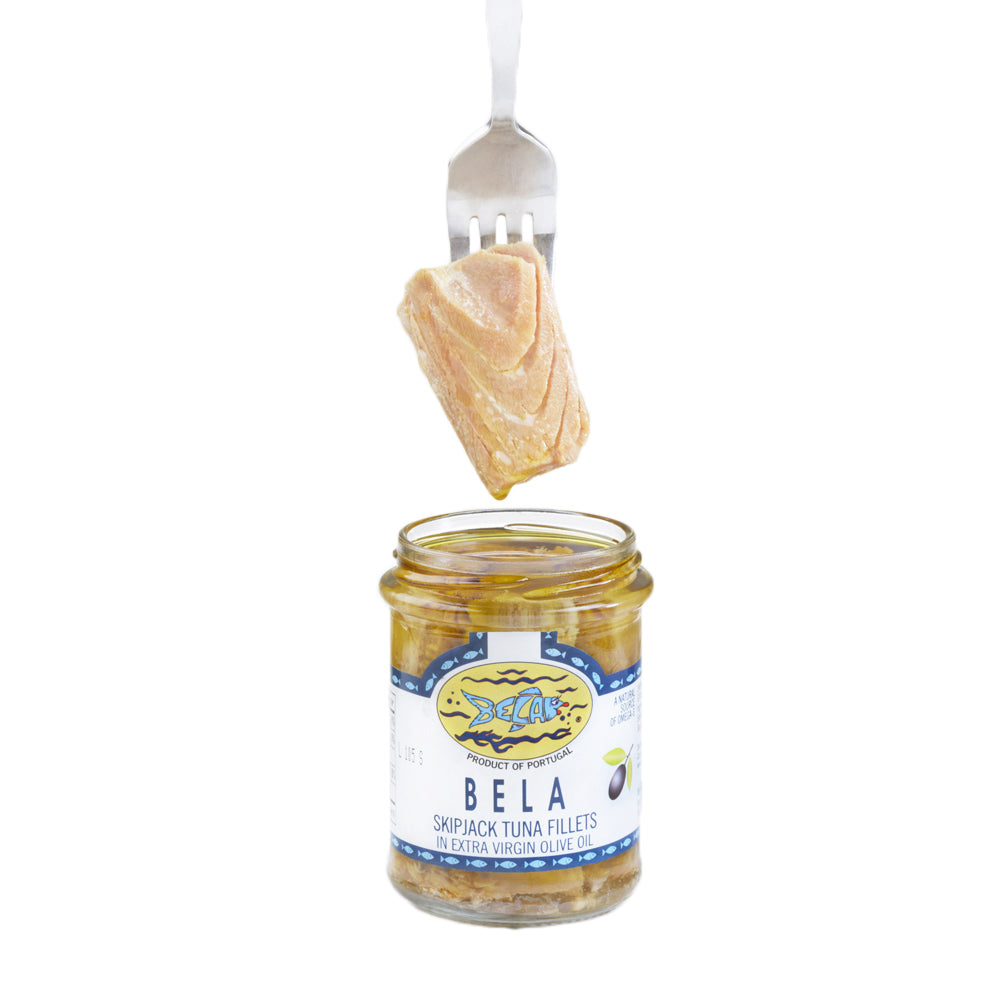 Bela Jarred Skipjack Tuna Fillets in Organic Extra Virgin Olive Oil - 6 Pack - TinCanFish