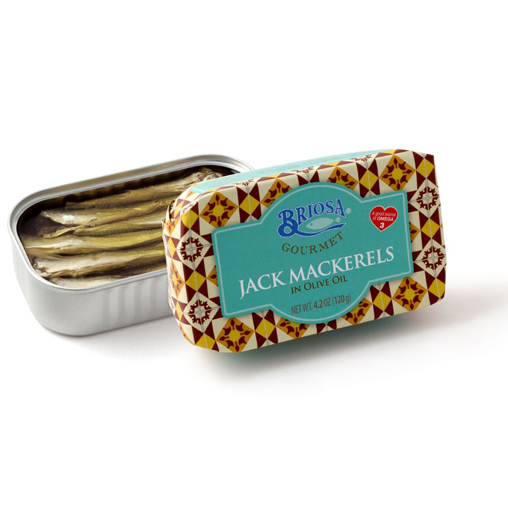 Briosa Gourmet Jack Mackerels in Olive Oil - 12 Pack - TinCanFish