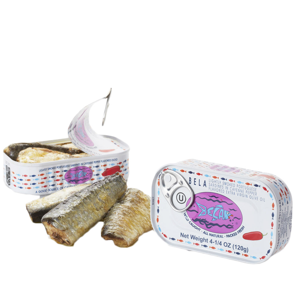 Bela Lightly Smoked Sardines in Organic Extra Virgin Olive Oil - 12 Pack - TinCanFish