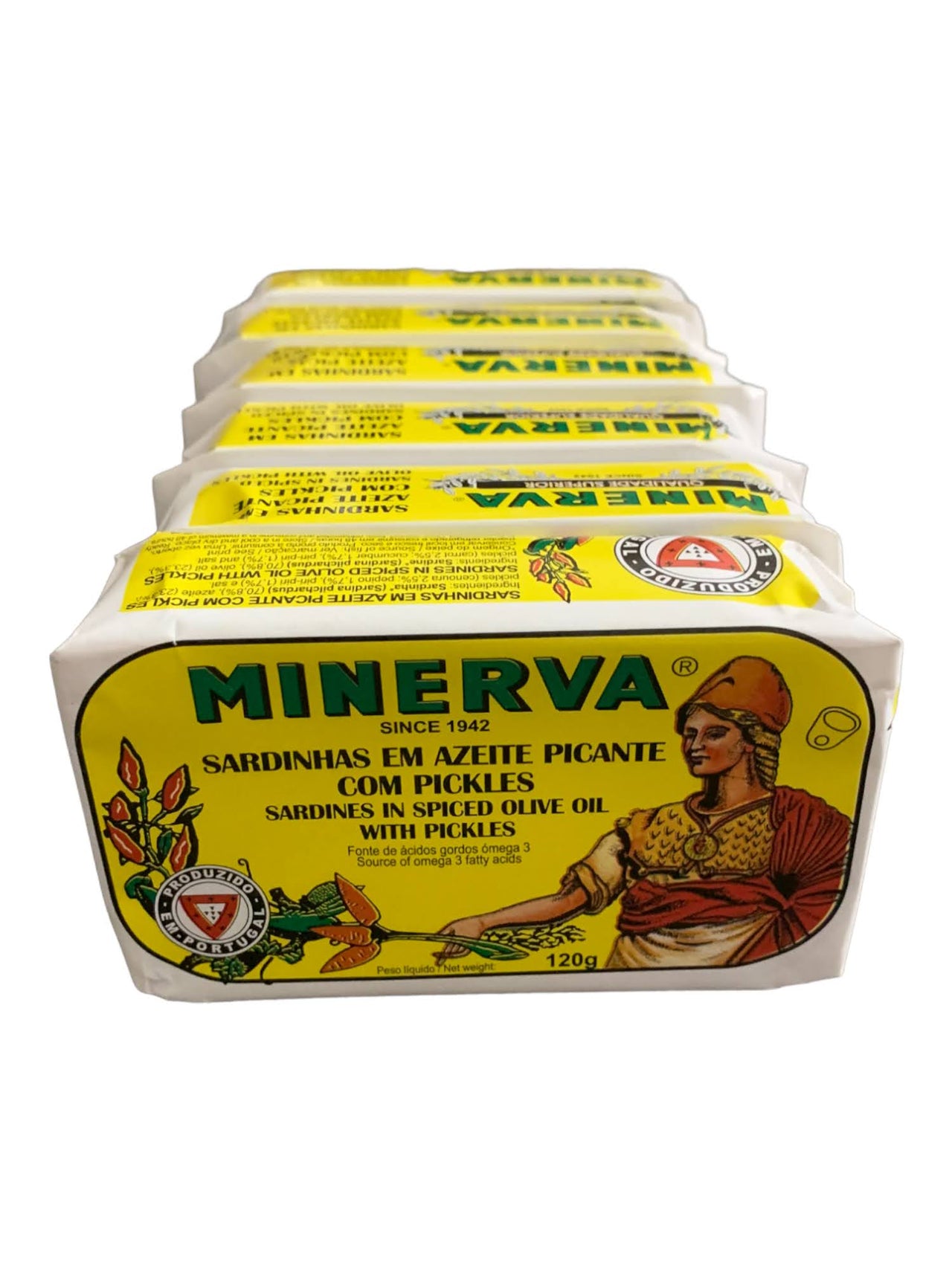 Minerva Sardines in Spiced Olive Oil with Pickles - 6-pack - TinCanFish