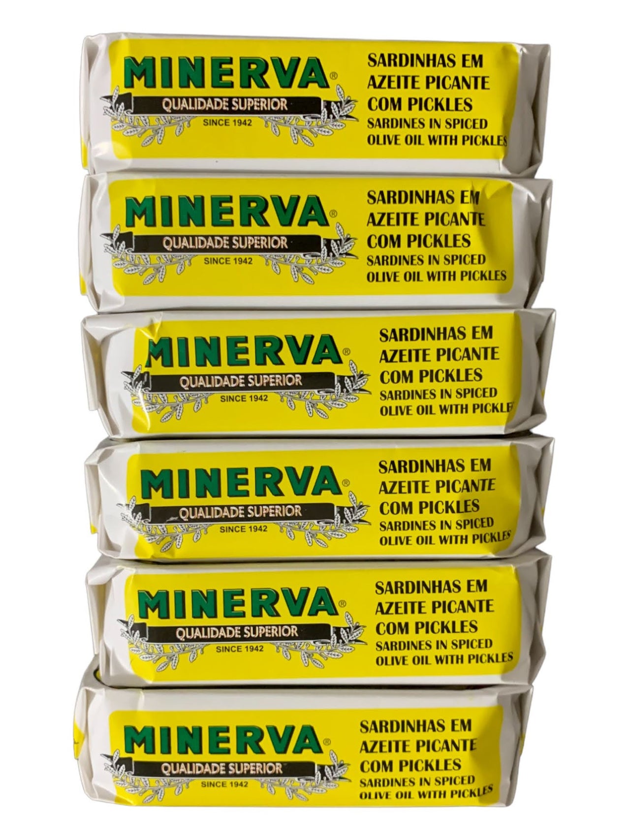 Minerva Sardines in Spiced Olive Oil with Pickles - 6-pack - TinCanFish