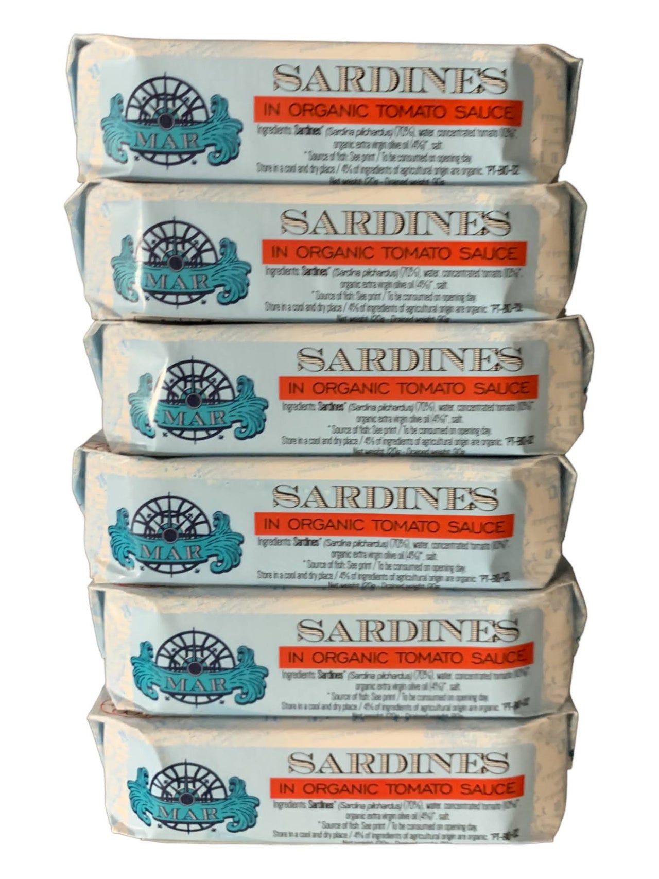 MAR Brand Sardines in Organic Tomato Sauce - 6 Pack - TinCanFish