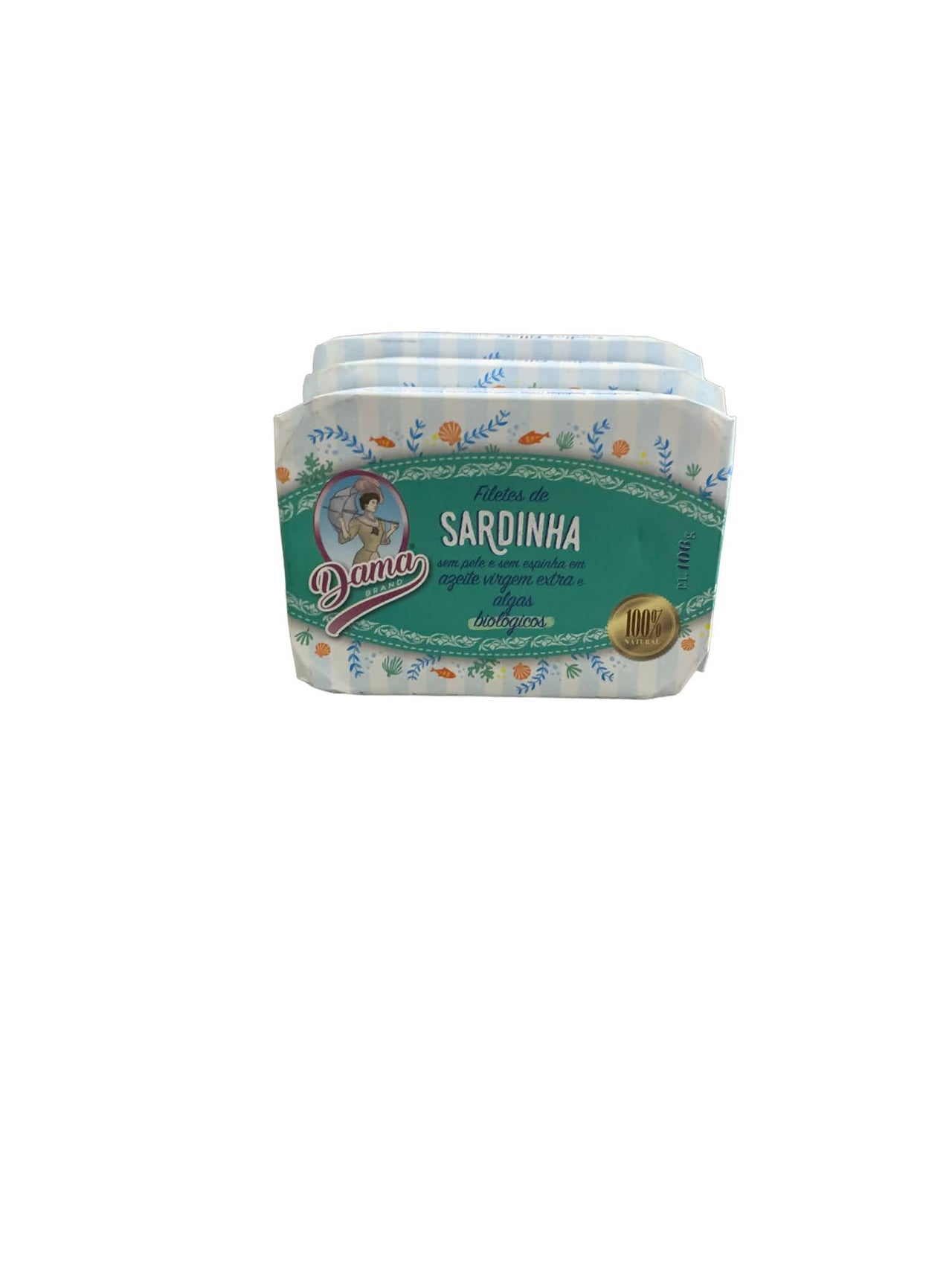 Dama Brand Sardine Fillets Skinless and Boneless in Organic EVOO and Seaweeds - 3 Pack - TinCanFish