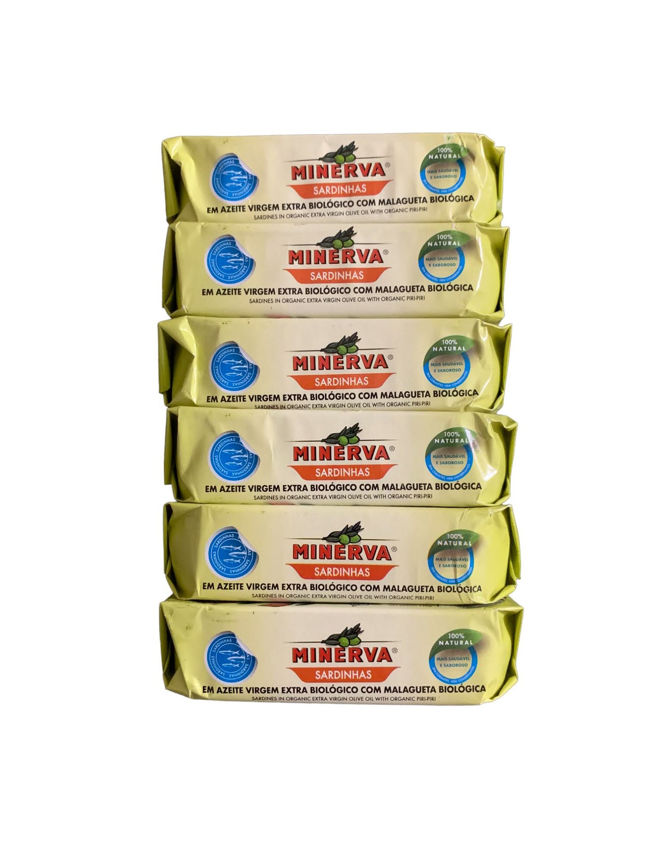 Minerva Sardines in Organic EVOO with Organic Piri-Piri  - 6 Pack