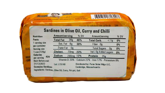 Good Boy Sardines in Olive Oil, Curry, and Chilli - 6 Pack - TinCanFish
